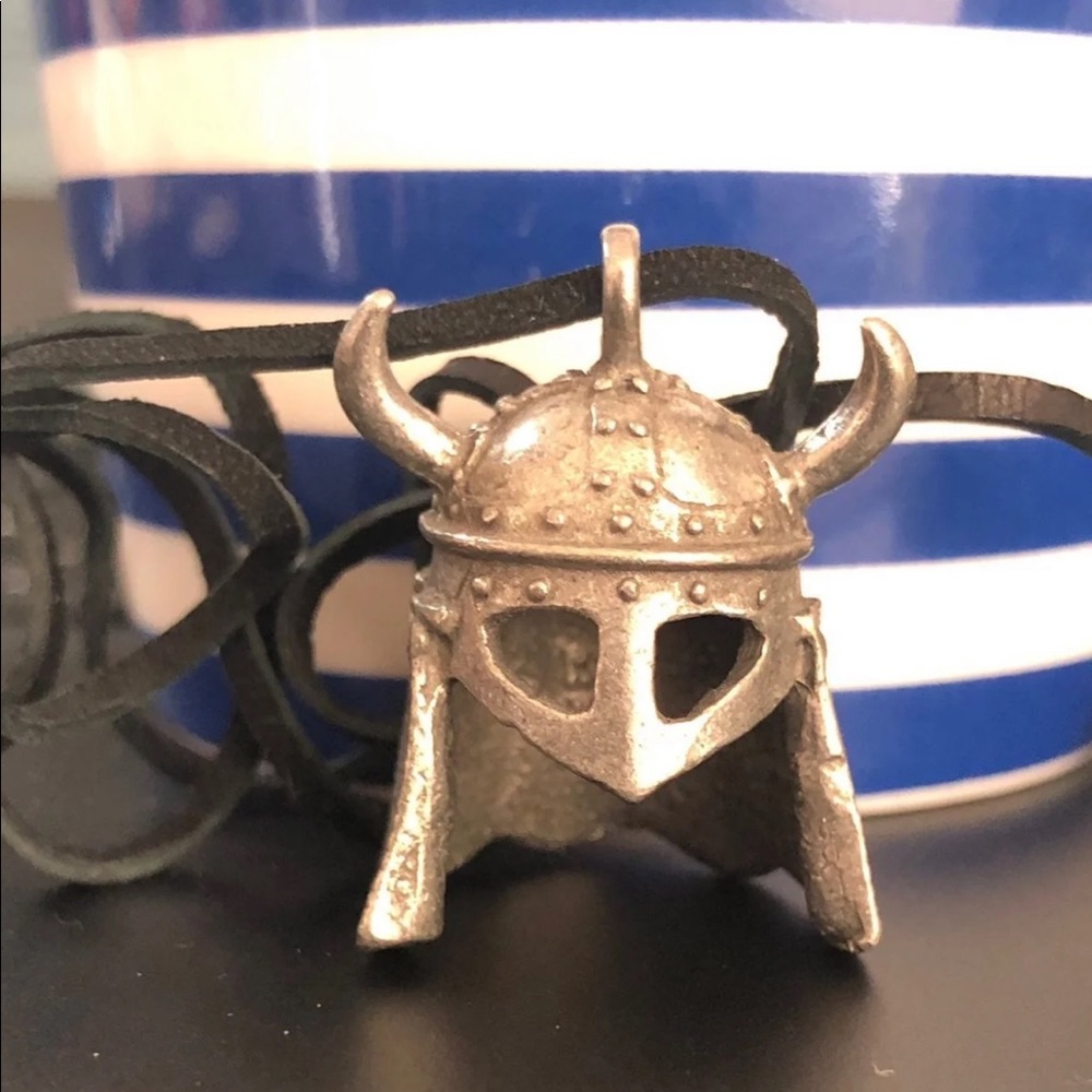 Medieval knight face shield pendant